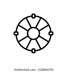 lifebuoy line icon design vector template