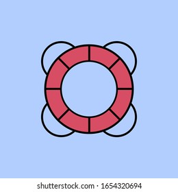 Lifebuoy line icon. Life saver sign. Life preserver symbol. Vector design
