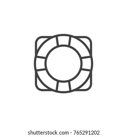 Lifebuoy line icon, outline vector sign, linear style pictogram isolated on white. Symbol, logo illustration. Editable stroke