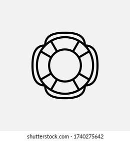 Lifebuoy line icon. Safety and help, sos symbol. logo. Outline design editable stroke. For yuor design. Stock - Vector illustration