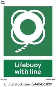 Lifebuoy with line signs symbol standard iso 7010