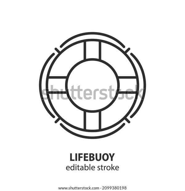 Lifebuoy line vector icon. Life saving sign.\
Editable stroke.