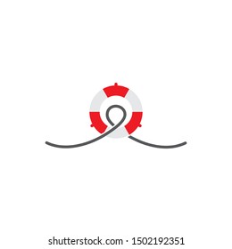 Lifebuoy logo icon vector ilustration template