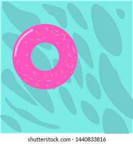 Lifebuoy lying in the pool, made in vector.