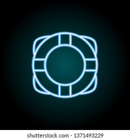 Lifebuoy neon icon. Elements of Camping set. Simple icon for websites, web design, mobile app, info graphics