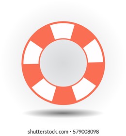 lifebuoy on a white background. children s illustration. is used to print, website, smart phone, design, textiles, ceramics, fabrics prints postcards packaging etc