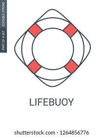 Lifebuoy outline icon