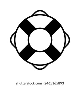 ícono de contorno de lifebuoy, diseño de Vector simple