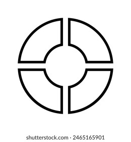 lifebuoy outline icon, simple vector design