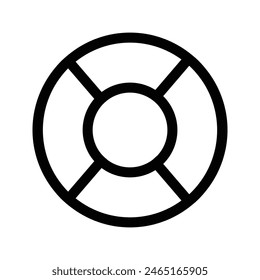 lifebuoy outline icon, simple vector design