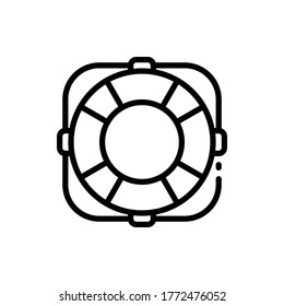 Lifebuoy outline icons. Vector illustration. Editable stroke. Isolated icon suitable for web, infographics, interface and apps.