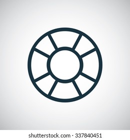 lifebuoy outline, thin, flat, digital icon for web and mobile