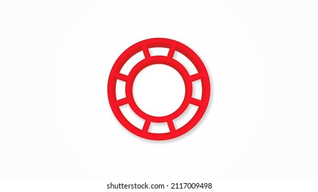 lifebuoy realistic icon. 3d vector illustration. Isolated line color pictogram. Transparent shadows