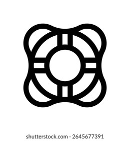 Lifebuoy ring. Editable stroke vector icon.