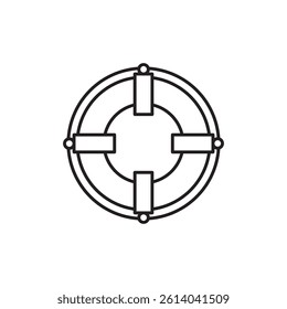 Lifebuoy ring icon line art vector
