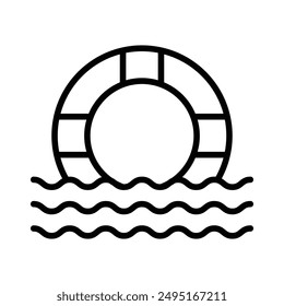 Lifebuoy ring icon linear logo mark in black and white