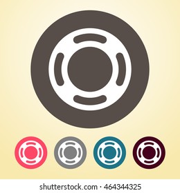 Lifebuoy Ring Icon in round shape.