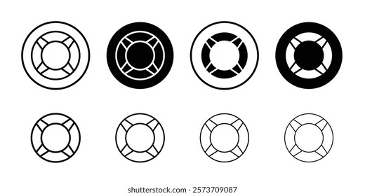 Lifebuoy ring icon Thin line art isolated