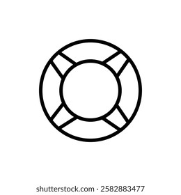 Lifebuoy ring icon Thin line art isolated