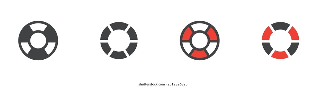 Ícone do anel da boia de vida Contorno do logotipo do vetor