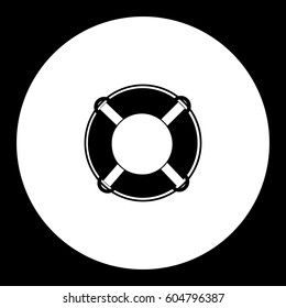 lifebuoy ring simple black isolated icon eps10