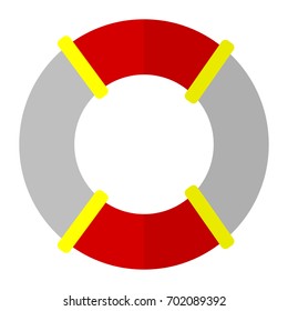 Lifebuoy safety equipment flat icon, vector sign, colorful pictogram isolated on white. Symbol, logo illustration. Flat style design