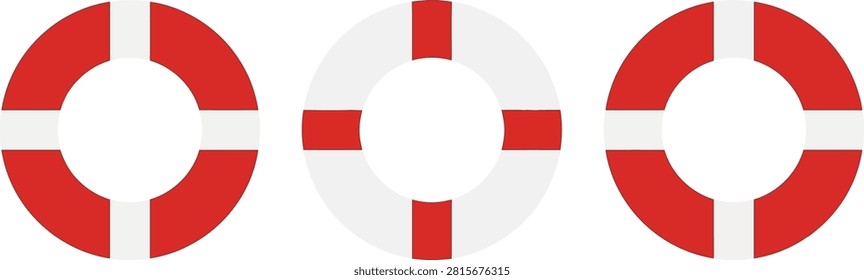 Lifebuoy safety ring shapes vector