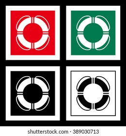 Lifebuoy.
Safety Set symbols, objects for use in an aqueous environment.