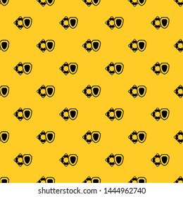 Lifebuoy and safety shield pattern seamless vector repeat geometric yellow for any design