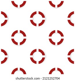 lifebuoy seamless pattern on beach theme on white background
