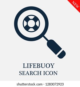 Lifebuoy search icon. Editable Lifebuoy search icon for web or mobile.
