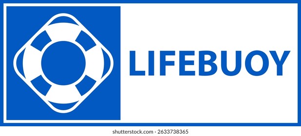 Lifebuoy sign, inflatable protection. Drowning first aid icon. Emergency rescue lifebuoy label.