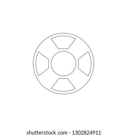 lifebuoy. simple flat vector icon illustration. outline line symbol - editable stroke