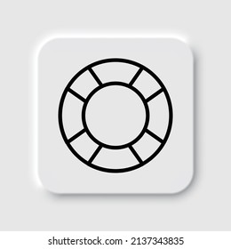 Lifebuoy simple icon. Flat desing. Neumorphism design.ai
