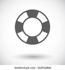 Lifebuoy. Single flat icon on white background. Vector illustration.
