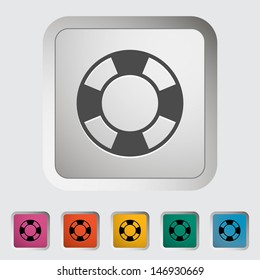 Lifebuoy. Single icon. Vector illustration.