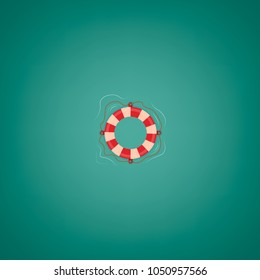 Lifebuoy. Summer and sun. Vector illustration on a summer theme