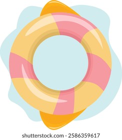 Lifebuoy. Swimming circle. Summer holidays. Vector flat illustration