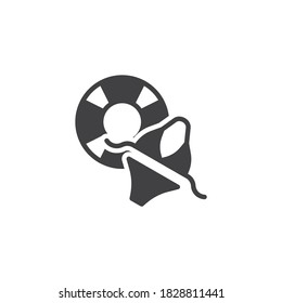 Lifebuoy and swimsuit vector icon. filled flat sign for mobile concept and web design. Summer travel glyph icon. Symbol, logo illustration. Vector graphics