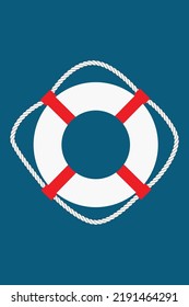 lifebuoy symbol for help, assistance and insurance concept, flat vector illustration
