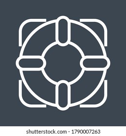 Lifebuoy Thin Line Vector Icon. Flat icon isolated on the black background. Editable EPS file. Vector illustration.