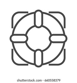 Lifebuoy Thin Line Vector Icon. Flat icon isolated on the white background. Editable EPS file. Vector illustration.