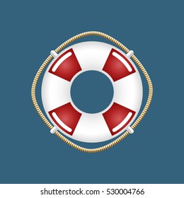 Lifebuoy ,Travel Concept ,Ship Equipment, Vector Illustration
