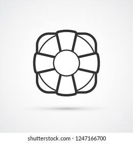 Lifebuoy trendy black Icon. Vector illustration