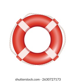 Lifebuoy. Vector 3d clip art isolated on white background.