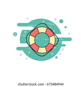 Lifebuoy vector flat icon. Summer illustration 