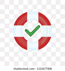 Lifebuoy vector icon isolated on transparent background, Lifebuoy logo concept