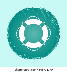lifebuoy vector icon on round button