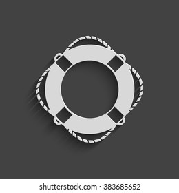 lifebuoy vector icon with shadow