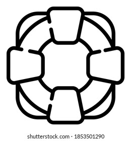 lifebuoy vector icon thin line style for Web and Mobile.